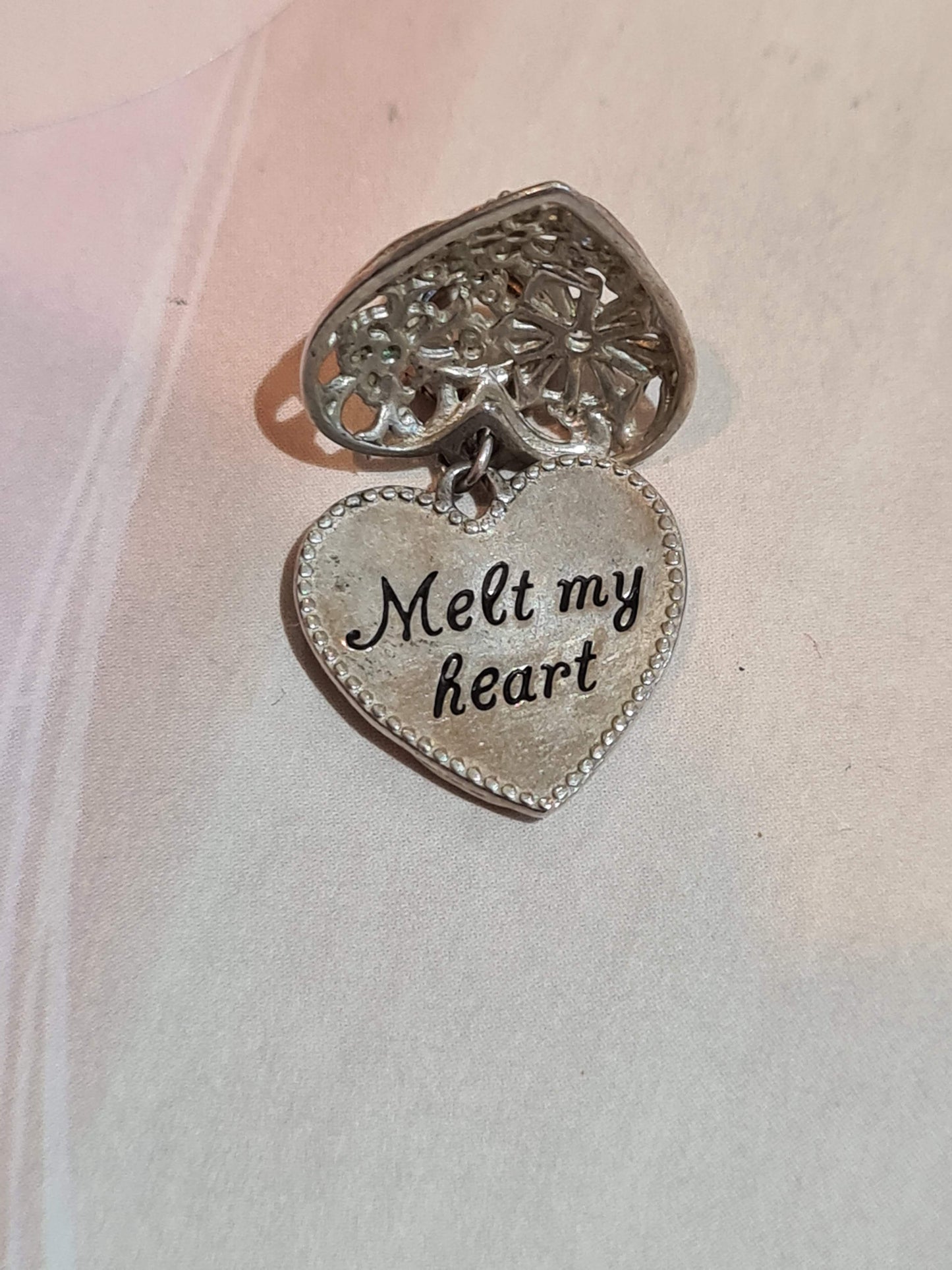 Genuine Chamilia You Melt My Heart Charm With Cz Large Dangle