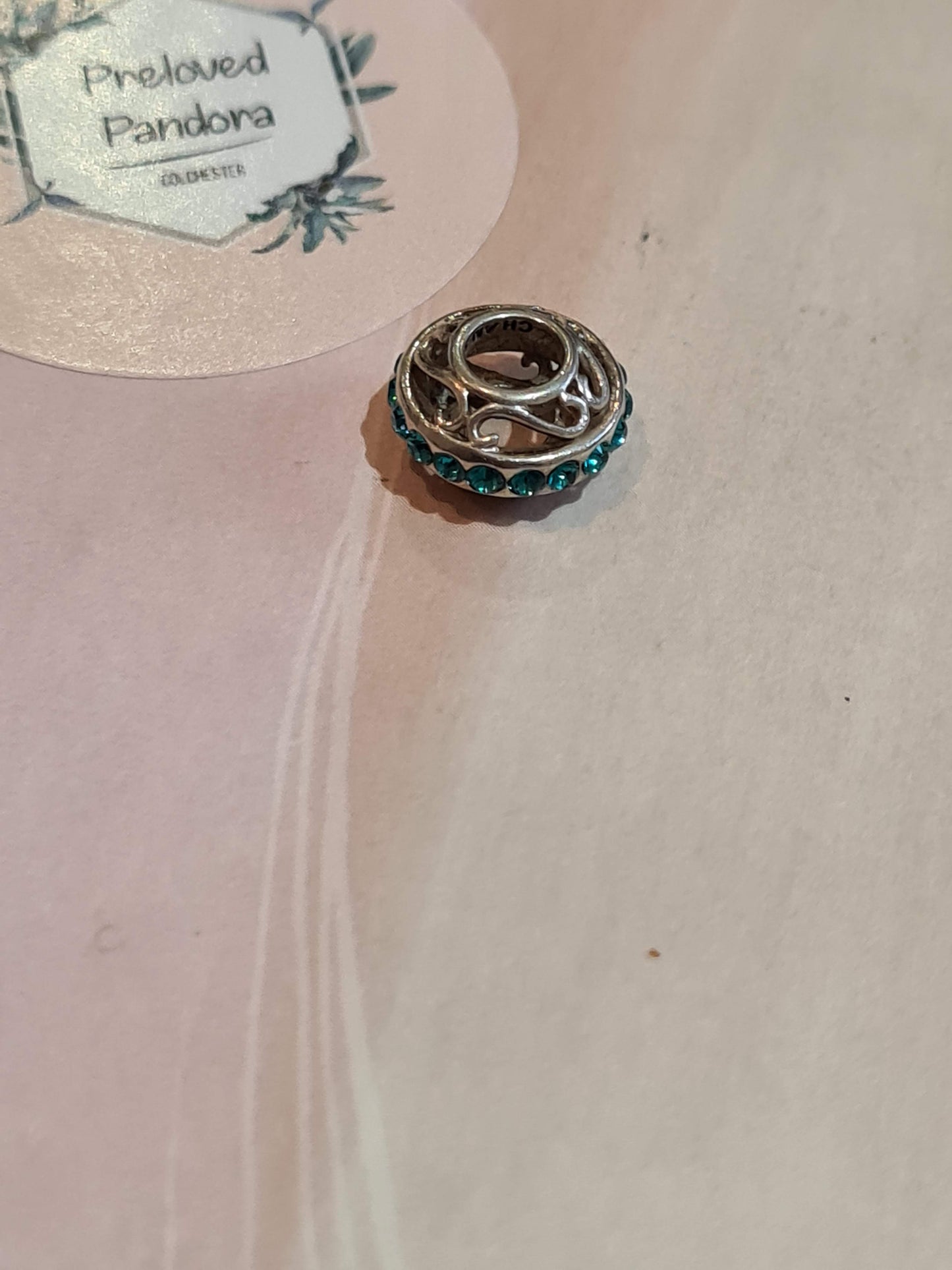 Genuine Chamilia Turquoise Blue Green cz Spacer Defect