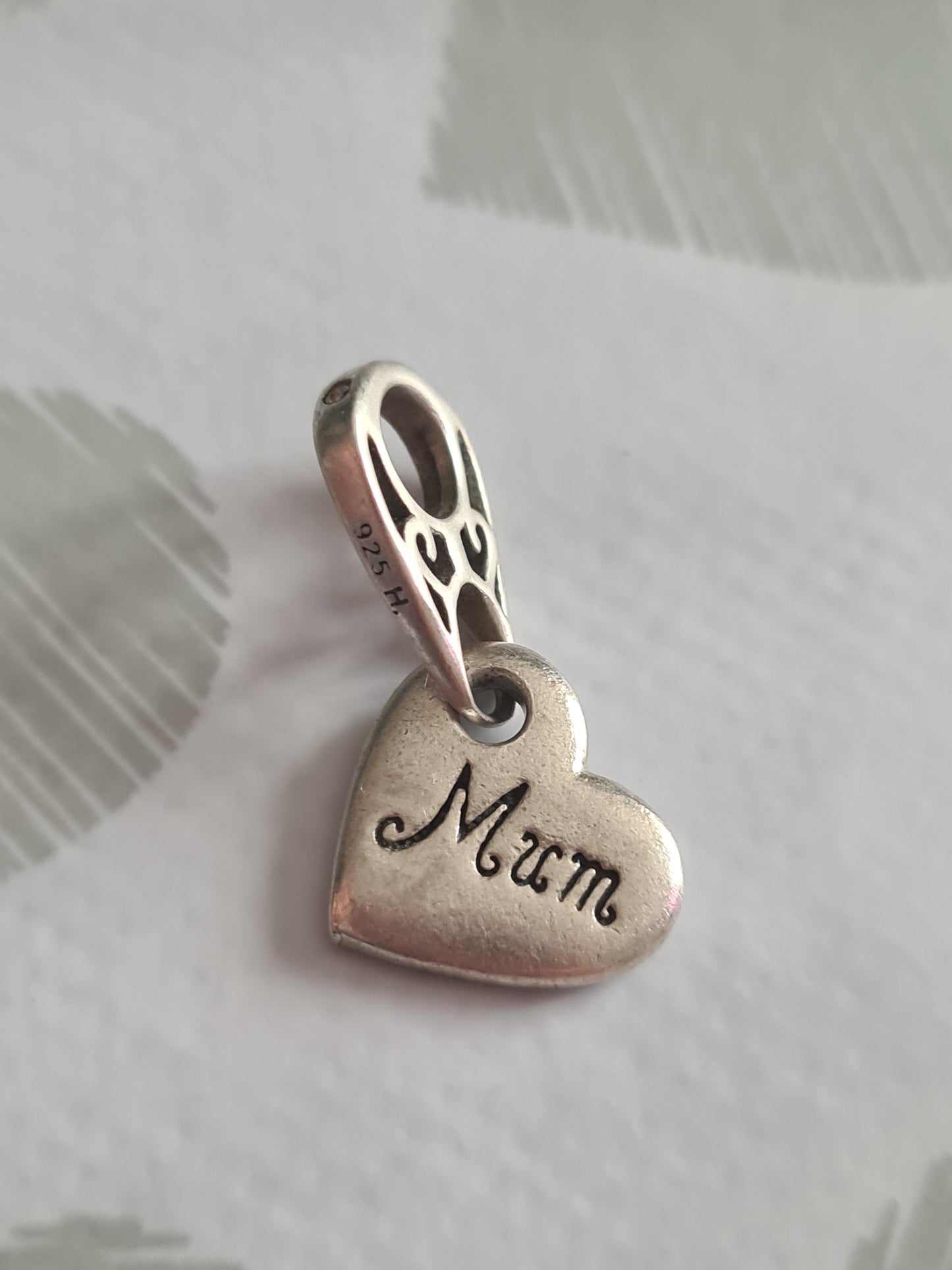 Genuine Chamilia Mum Heart Dangle Charm DEFECT