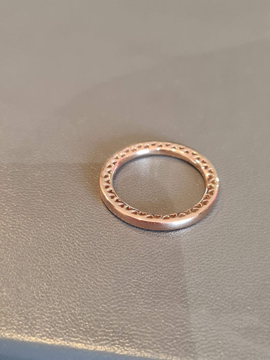 Genuine Pandora Rose Gold Radiant Heart Ring Plain 54