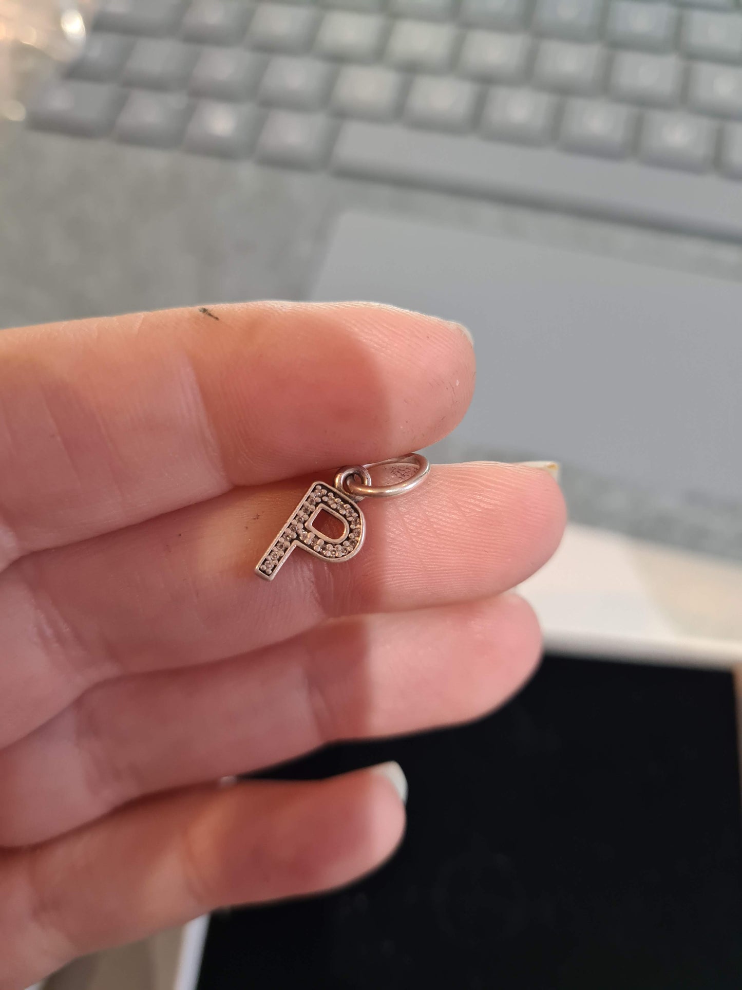 Genuine Pandora Letter P Dangle Pave