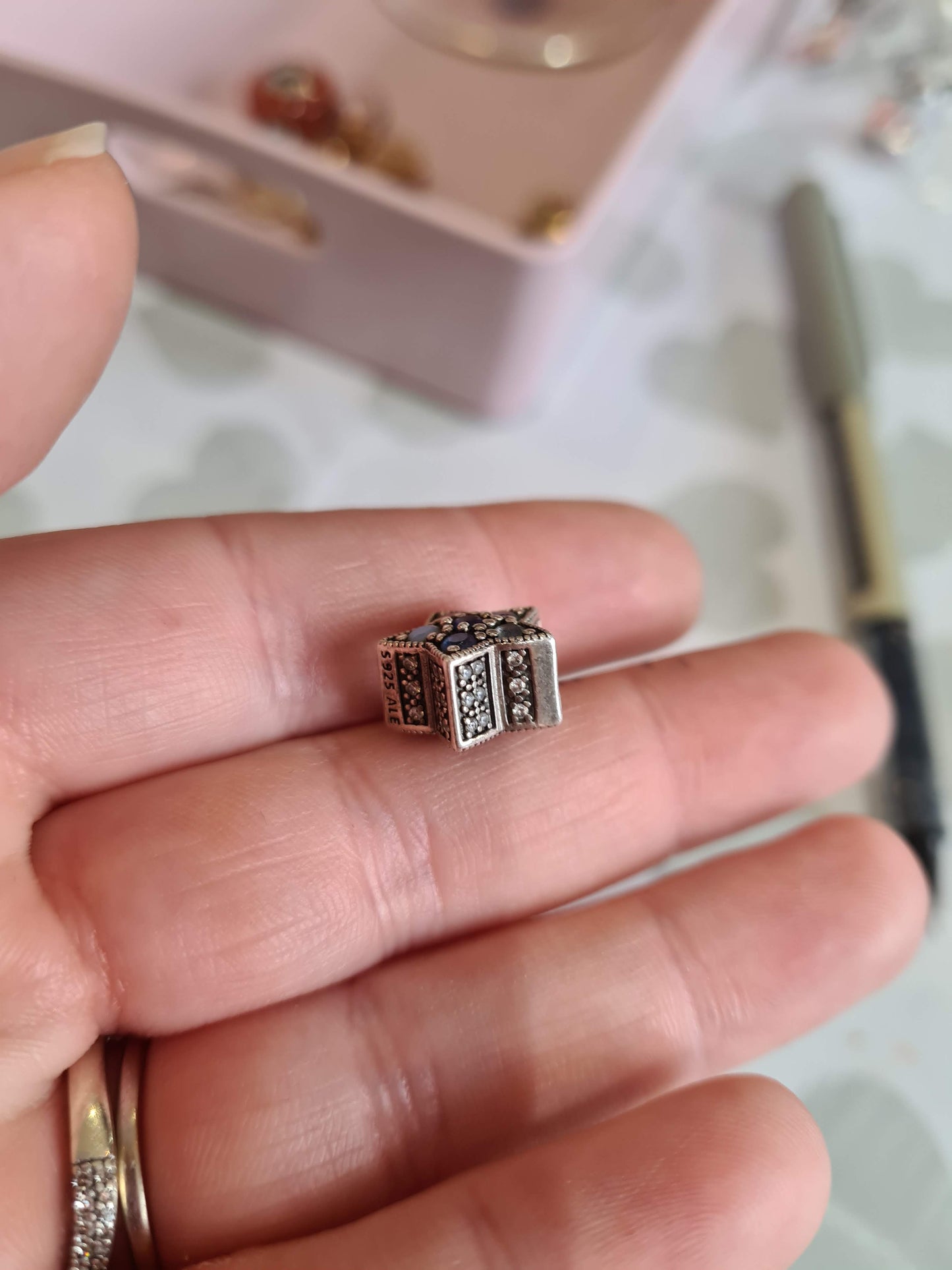 Genuine Pandora Blue Pave Star Charm Sparkle Winter