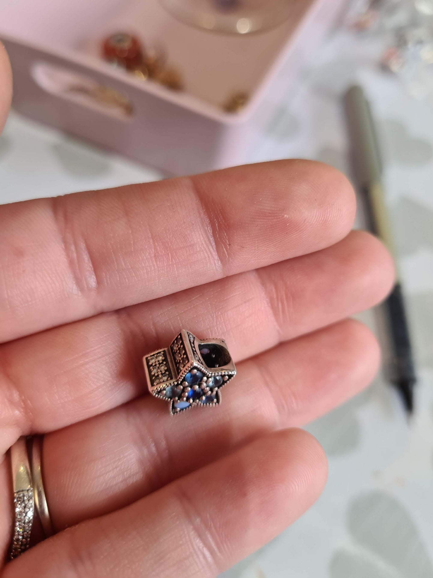 Genuine Pandora Blue Pave Star Charm Sparkle Winter