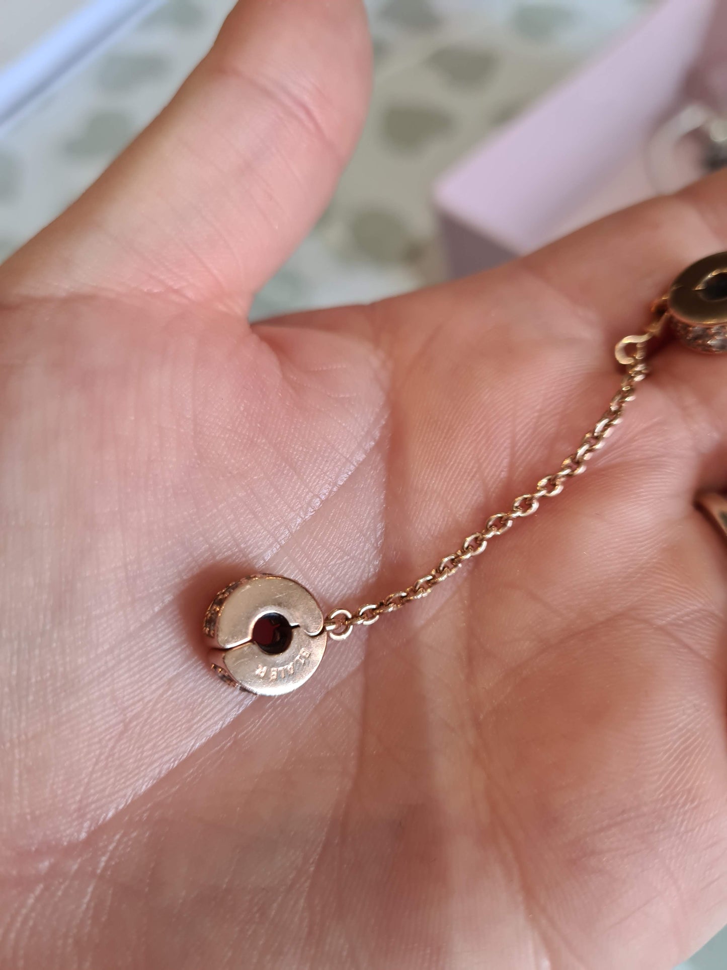 Genuine Pandora Rose Gold Pave Clip Safety Chain Silicone Insert