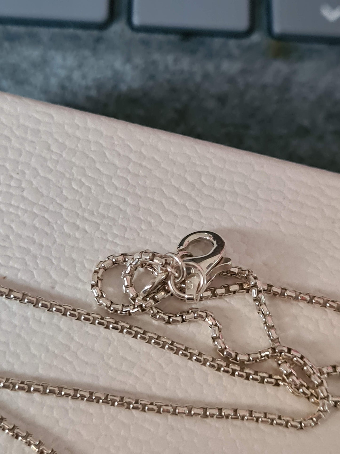 Genuine Pandora Pave Four Petal Flower Clover Pave Bar Necklace
