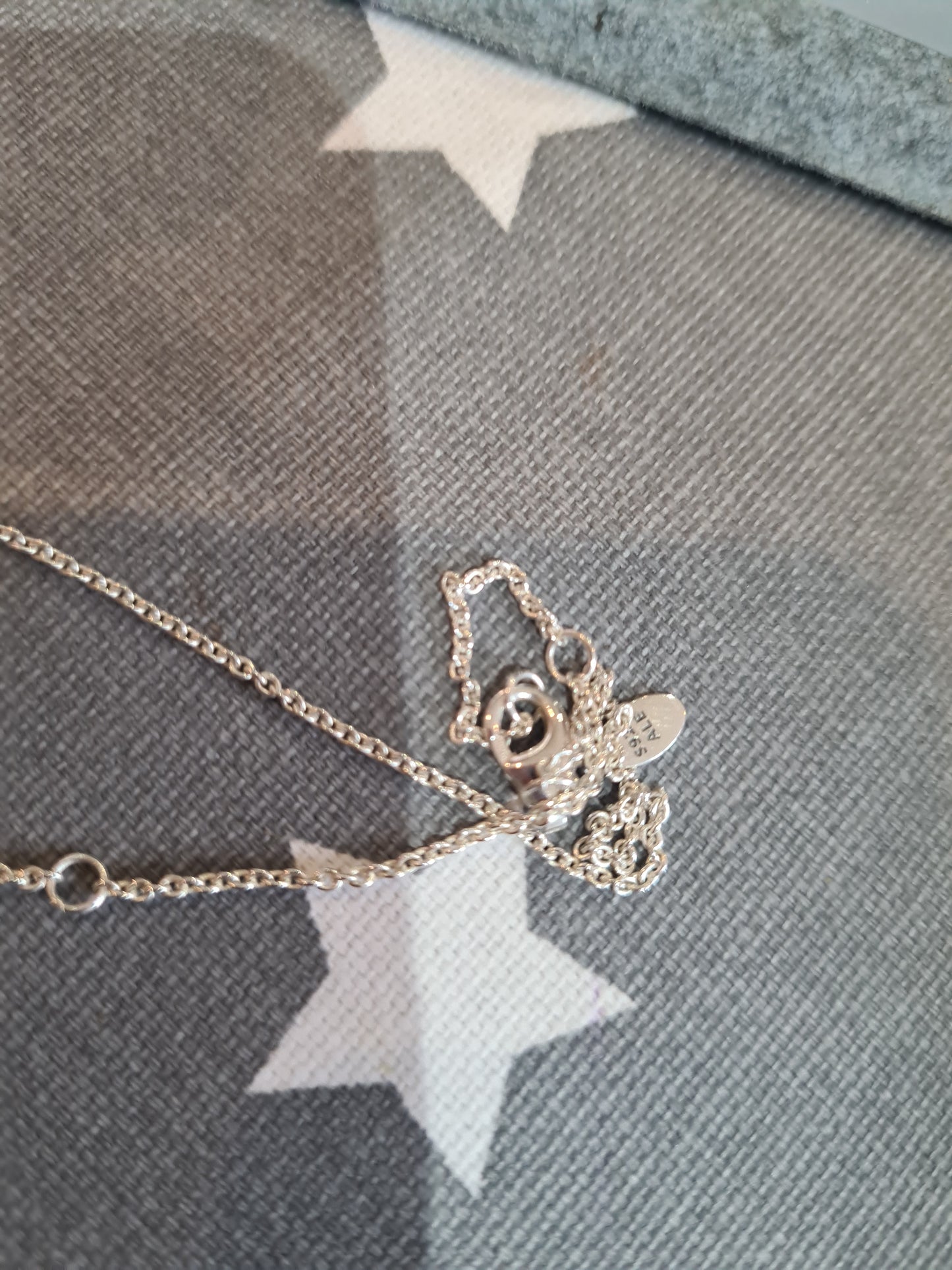 Genuine Pandora Pave Two Entwined Circles Necklace With Logo Pave
