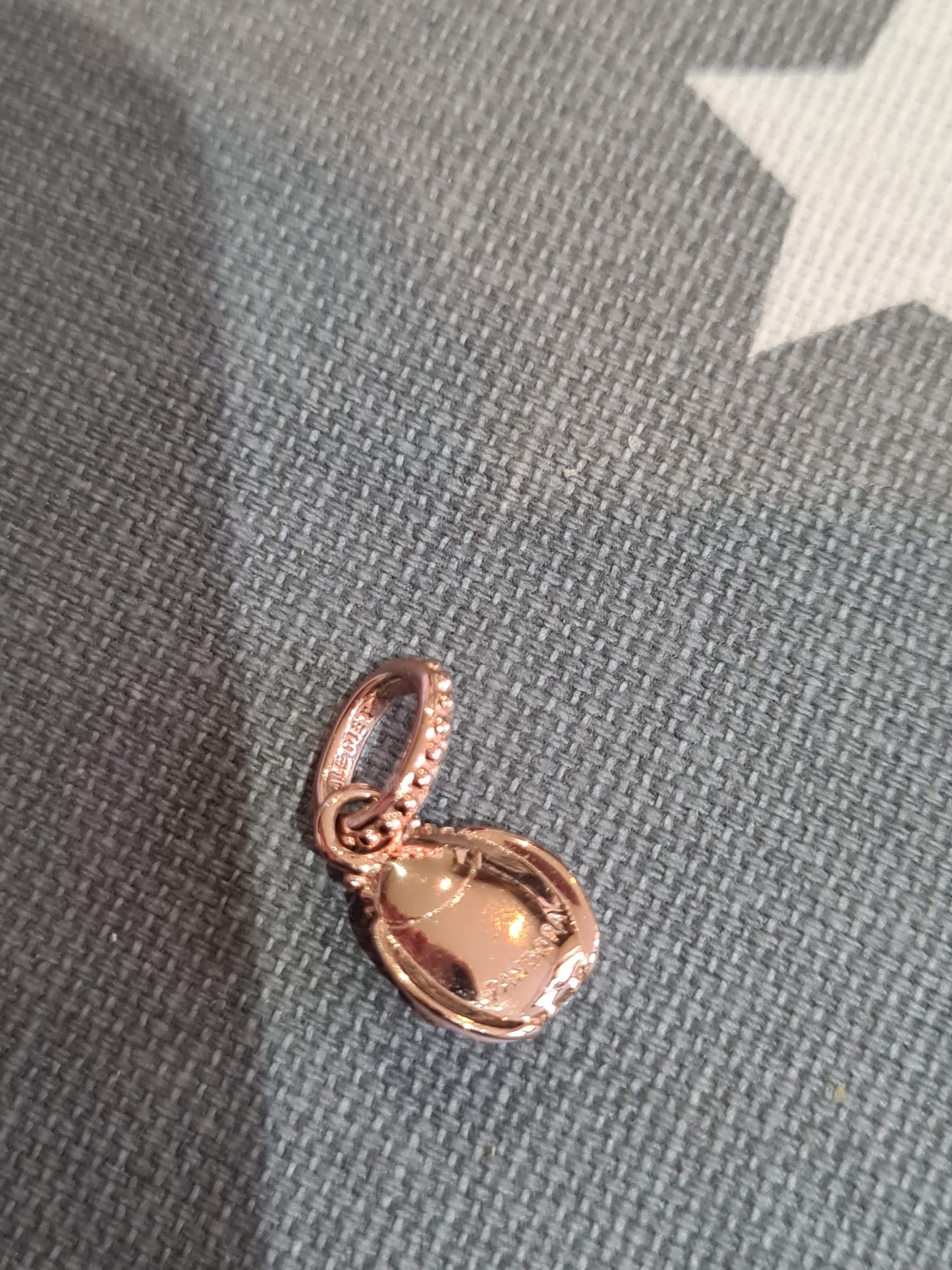 Genuine Pandora Rose Gold Pink Enamel Ladybird Pave Dangle Charm