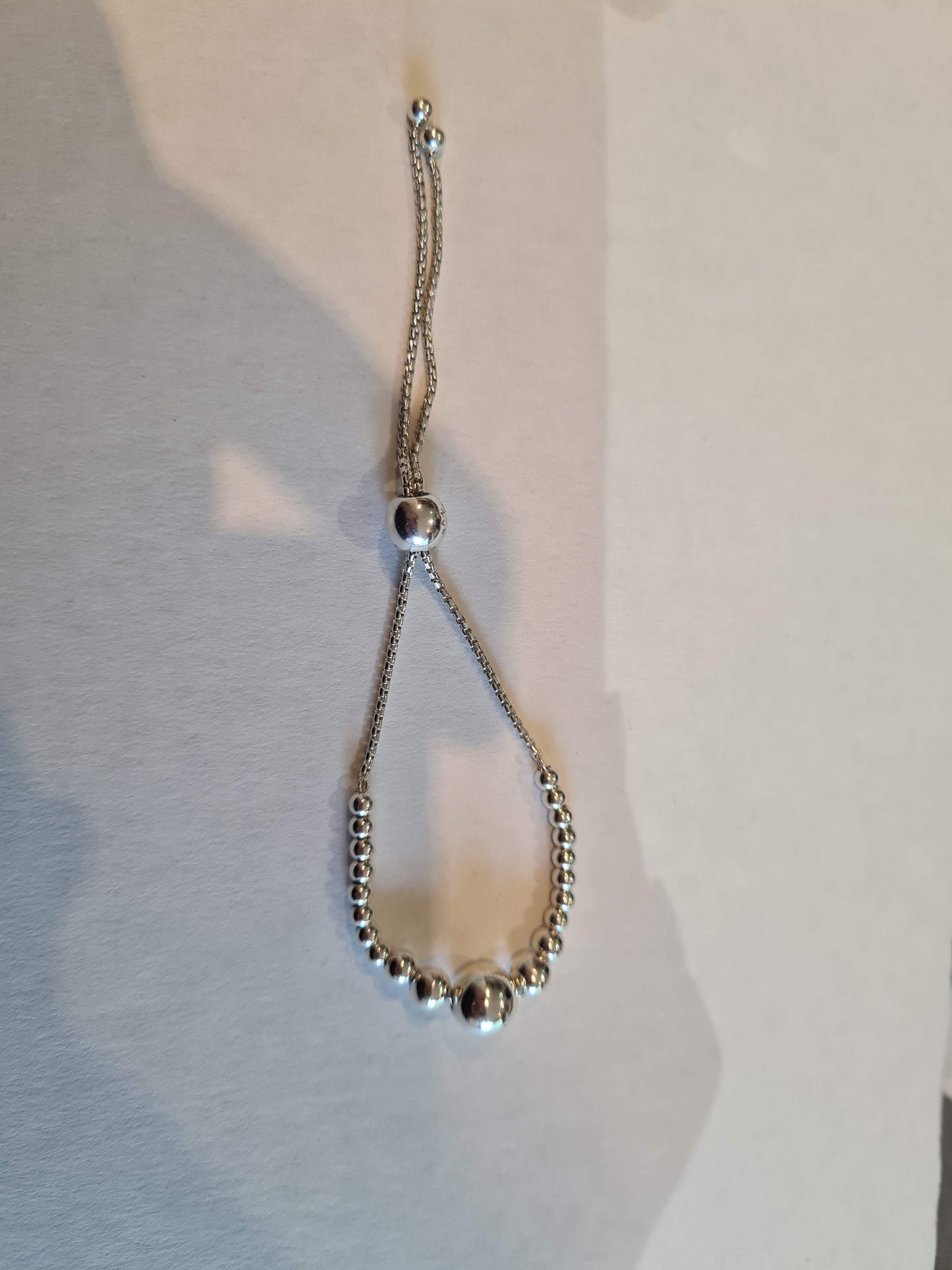 Genuine Pandora Slider Tennis String of Beads Silver Balls Bracelet