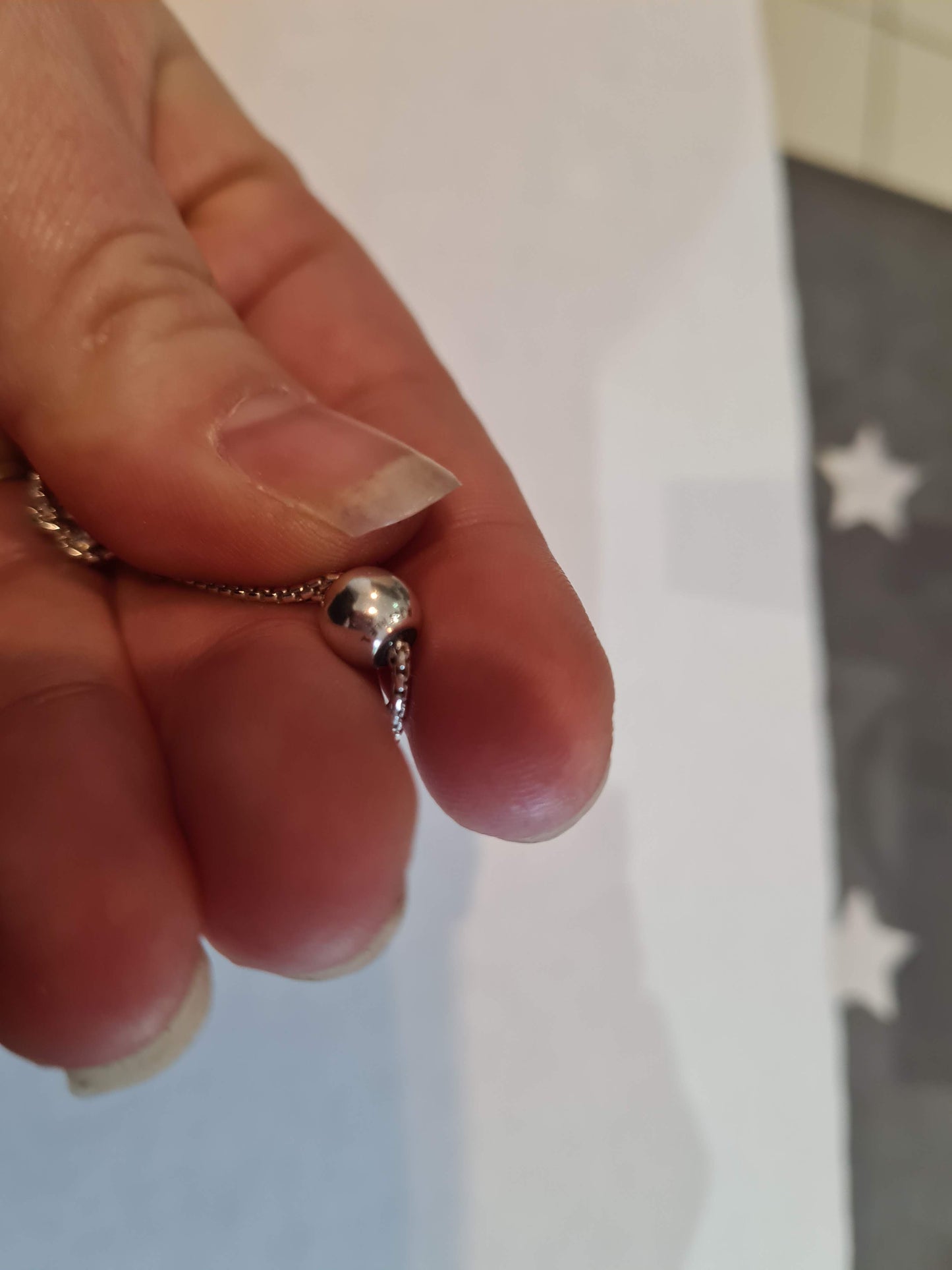 Genuine Pandora Slider Tennis String of Beads Silver Balls Bracelet
