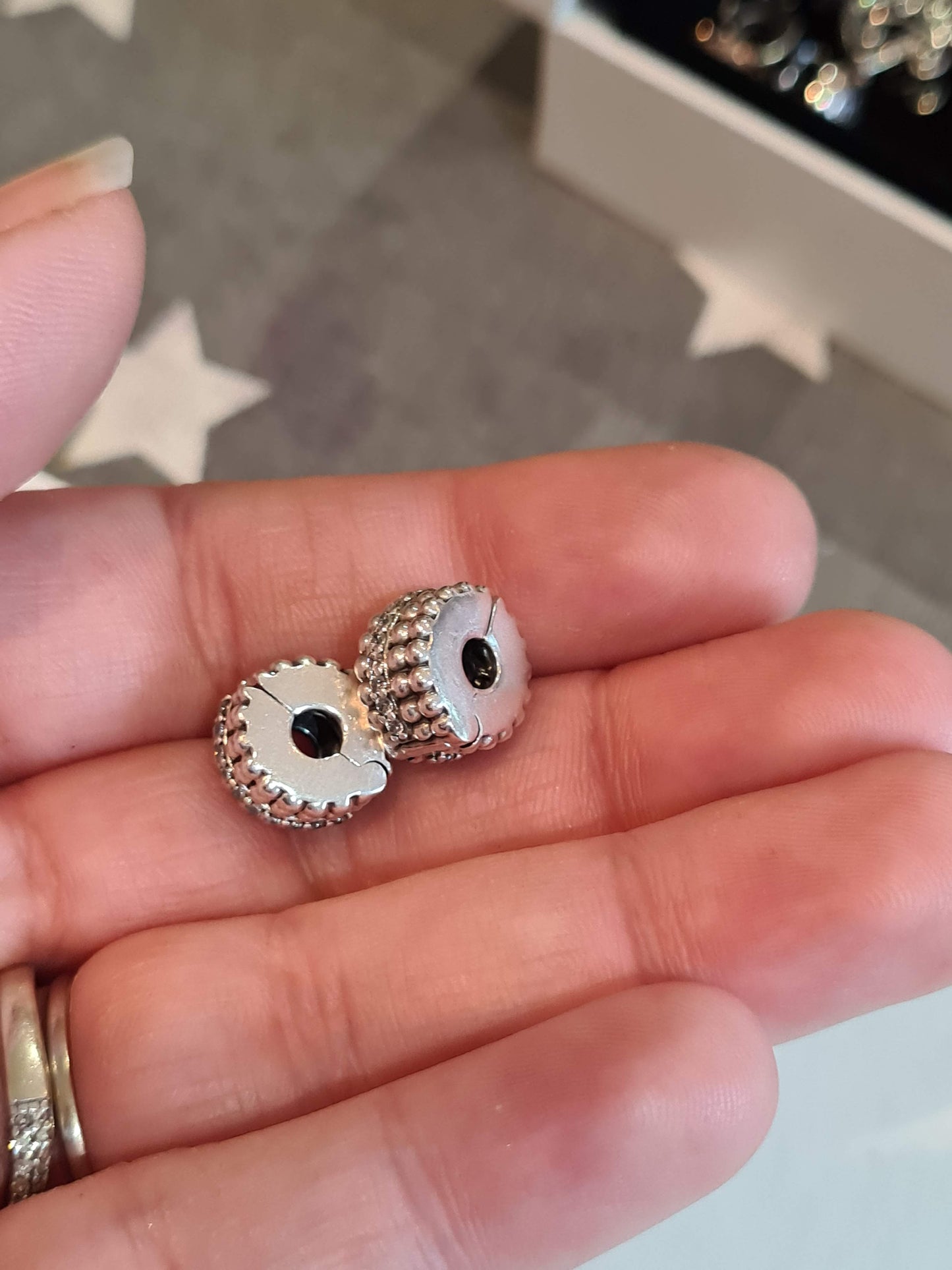 Genuine Pandora Pave Line Clip Pair Silicone x2