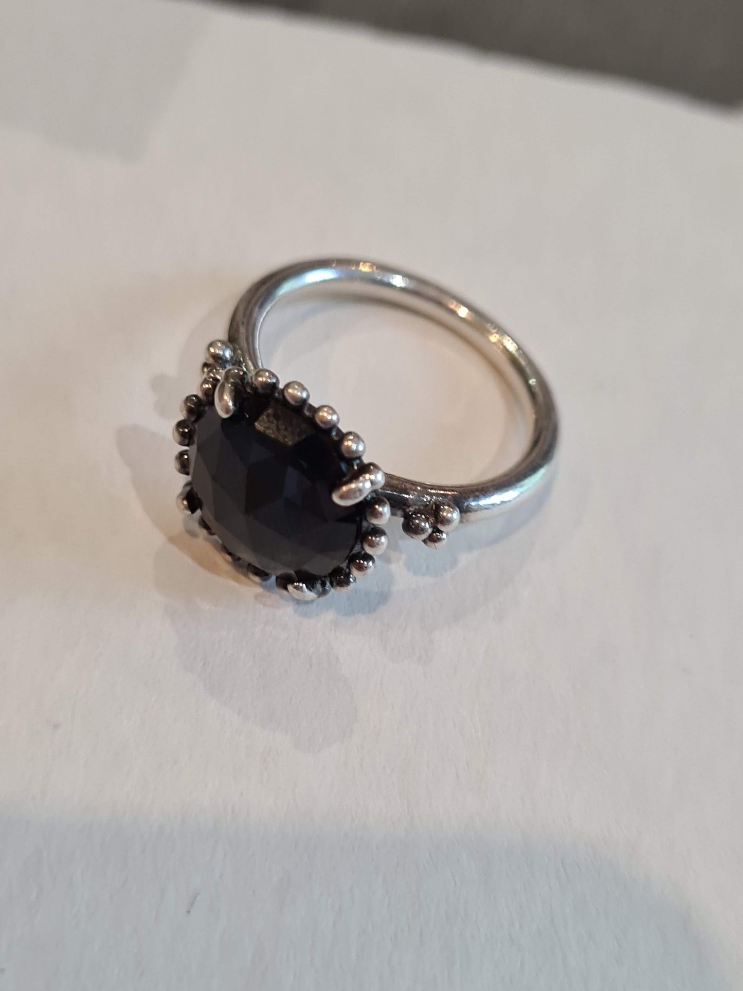 Genuine Pandora Dark Blue Midnight Large Stone Ring Retired 58