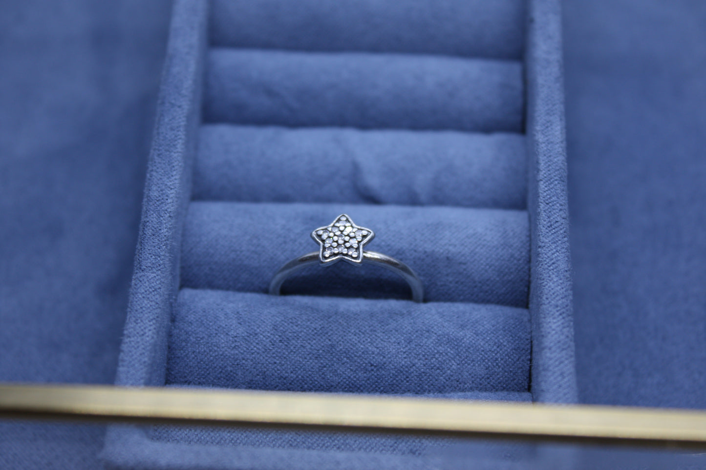 Genuine Pave Oxidised Star Ring Stacker