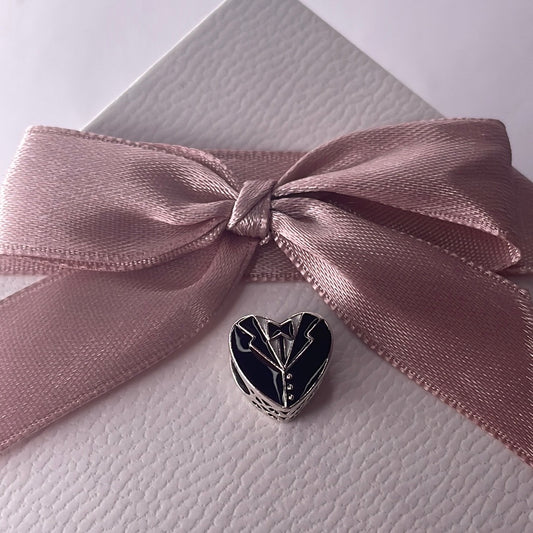 Genuine Pandora Bride and Groom Wedding Anniversary Charm Double Sided Enamel