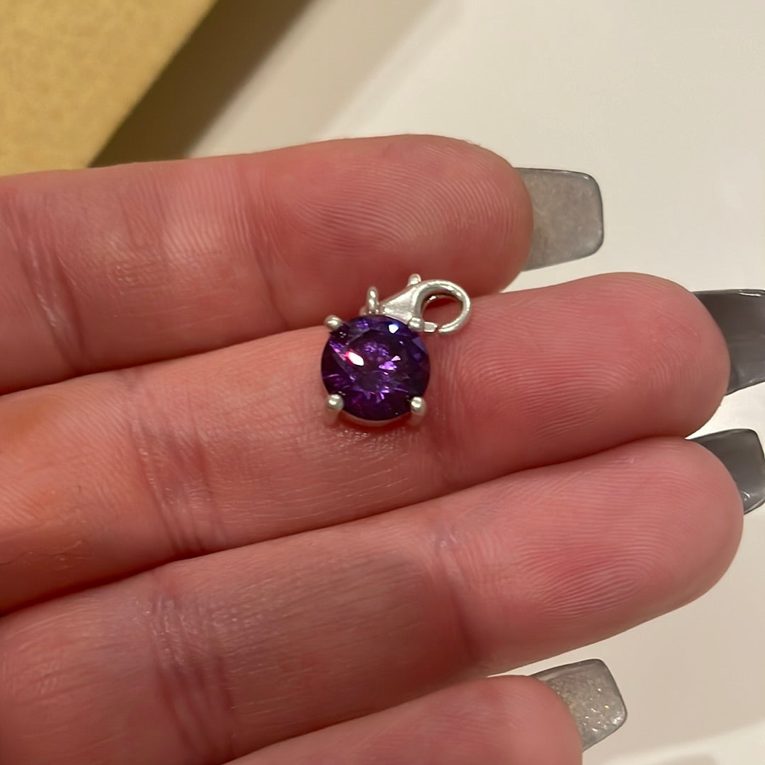 Genuine Thomas Sabo Sterling Silver Dangle Real Gemstone Amethyst Charm