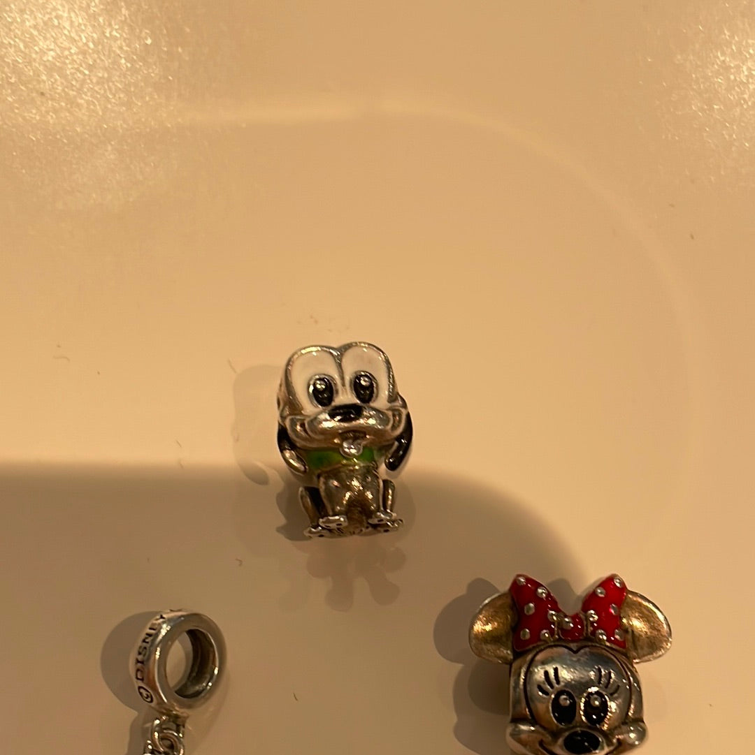 Genuine Pandora Disney Pluto Baby Dog Enamel Dangle Charm