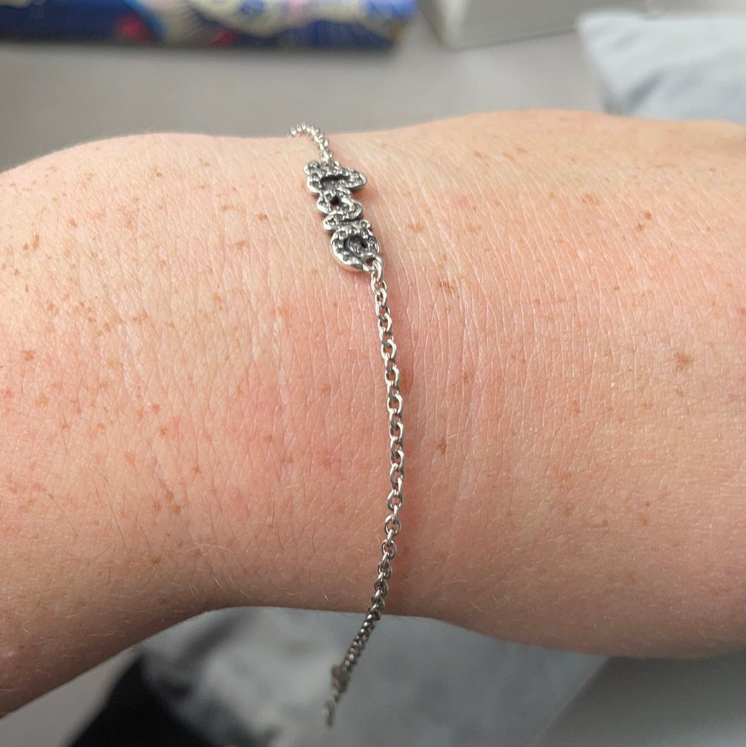 Genuine Pandora Pave LOVE word Dainty Adjustable Bracelet 20cm