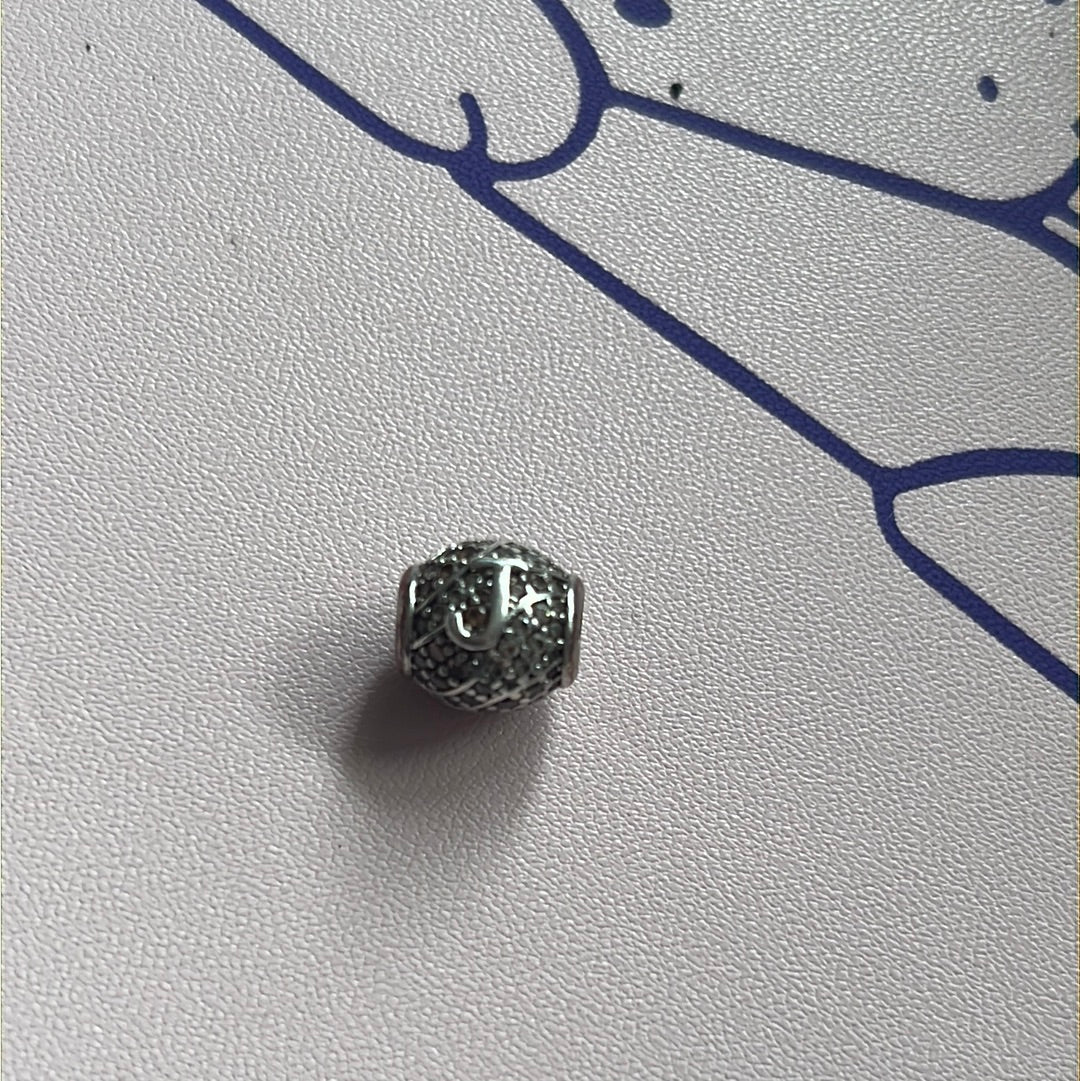 Sterling Silver Pave Letter J charm