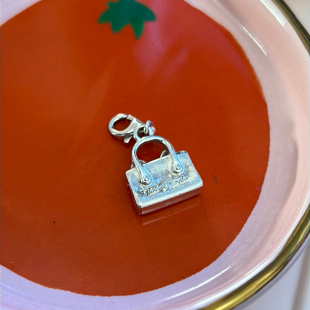 Genuine Thomas Sabo Sterling Silver Dangle Pave Handbag Charm