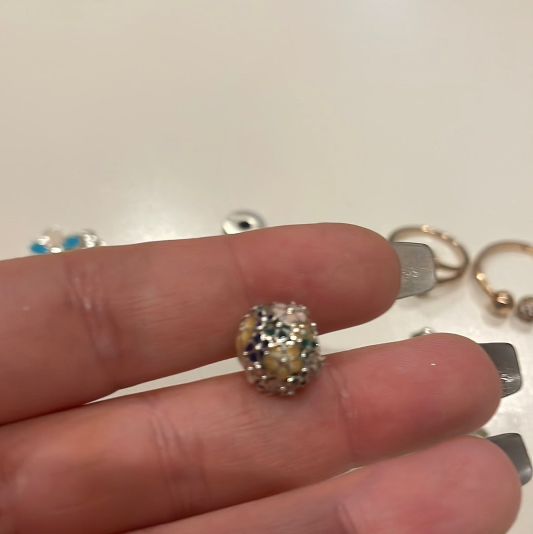 Genuine Pandora Enamel Flower Classic Flower Arrangement Charm Colourful