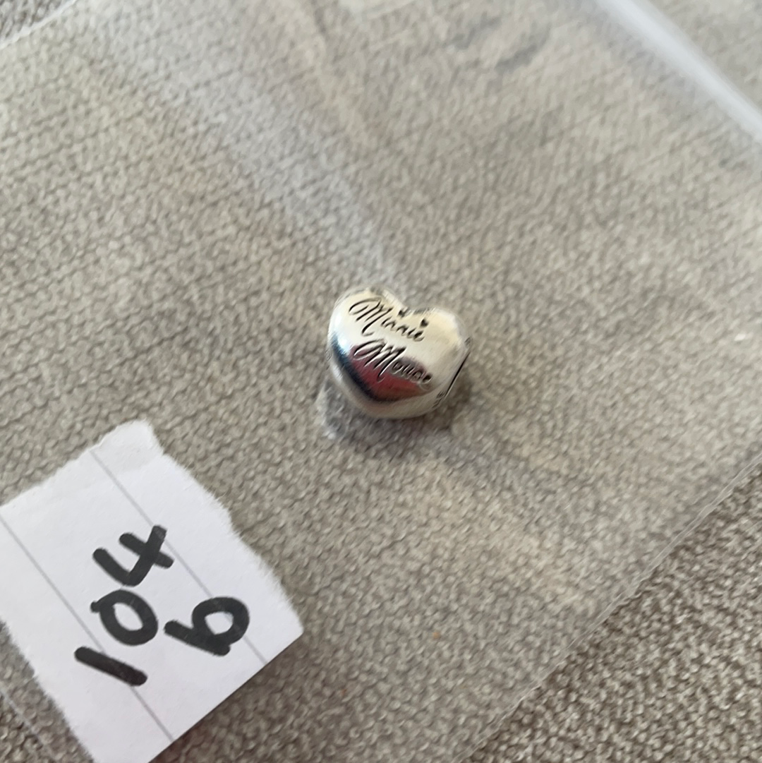 Genuine Pandora Disney Parks Minnie Heart Signature Charm