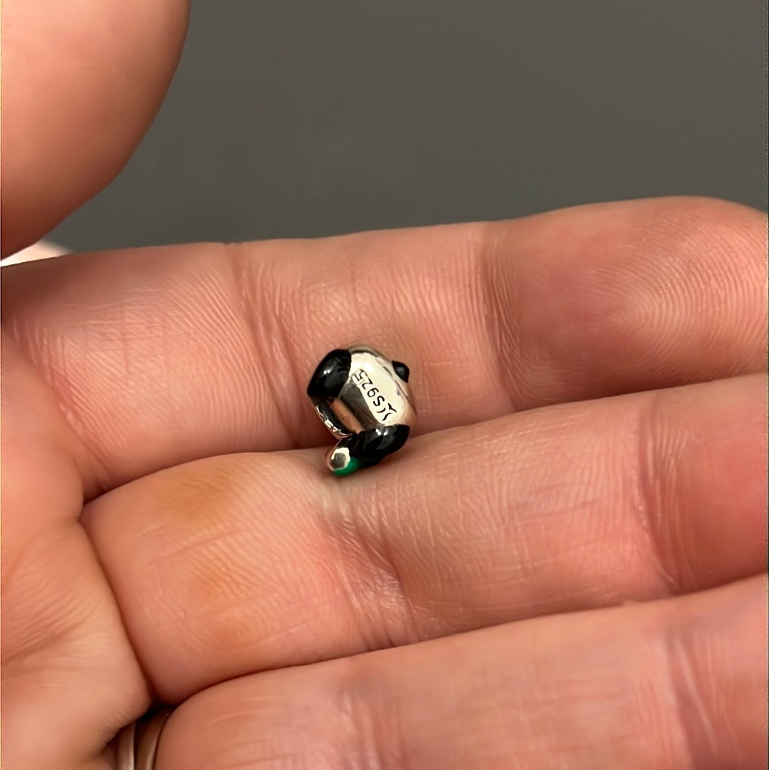 Sterling Silver Cute Enamel Panda Charm