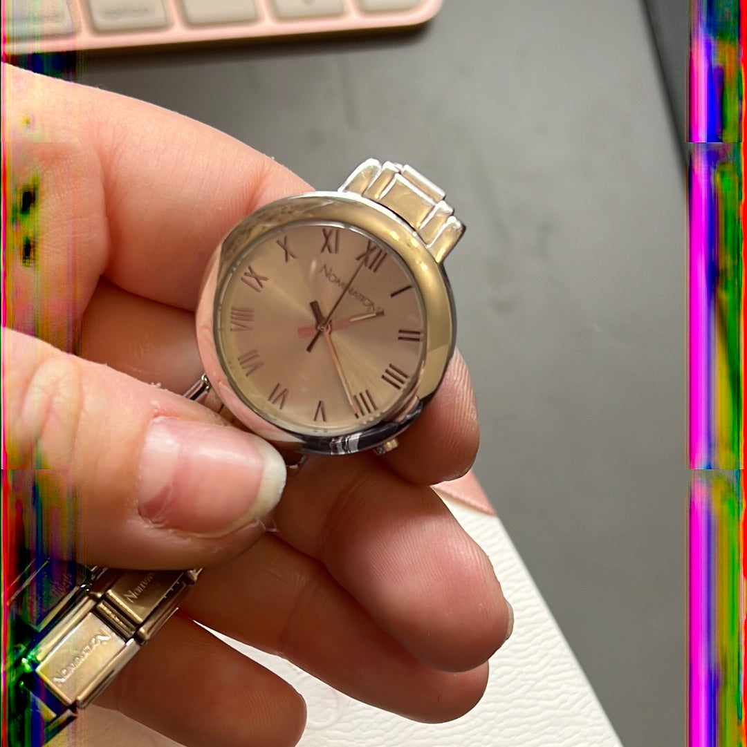 Genuine Nominations Silver Link Watch Adjustable