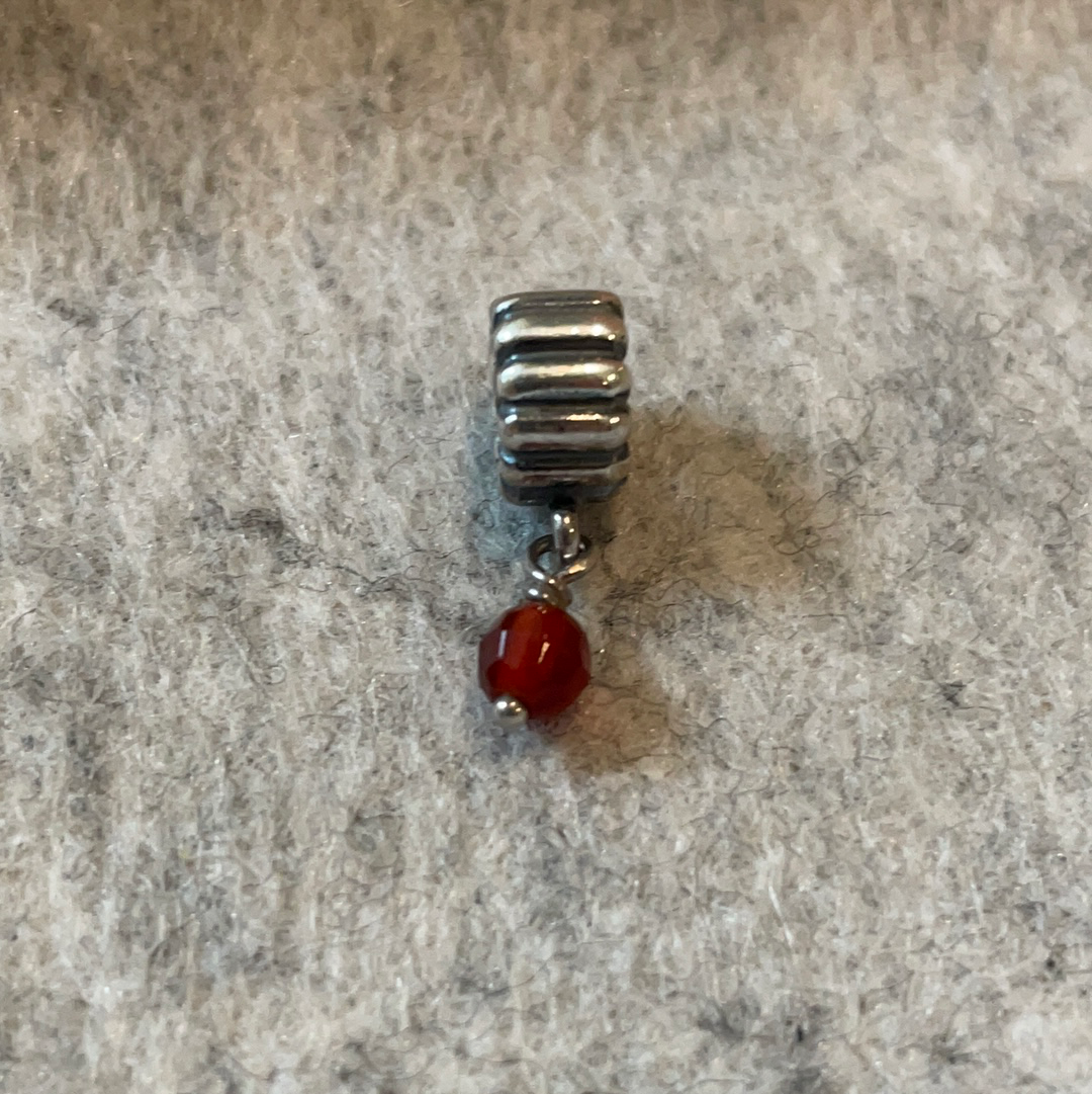 Genuine Pandora Small Red Garnet Bead Drop Charm