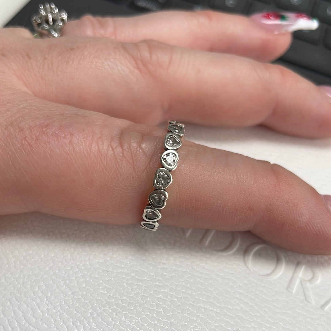 Genuine Pandora CZ Heart Ring Size..