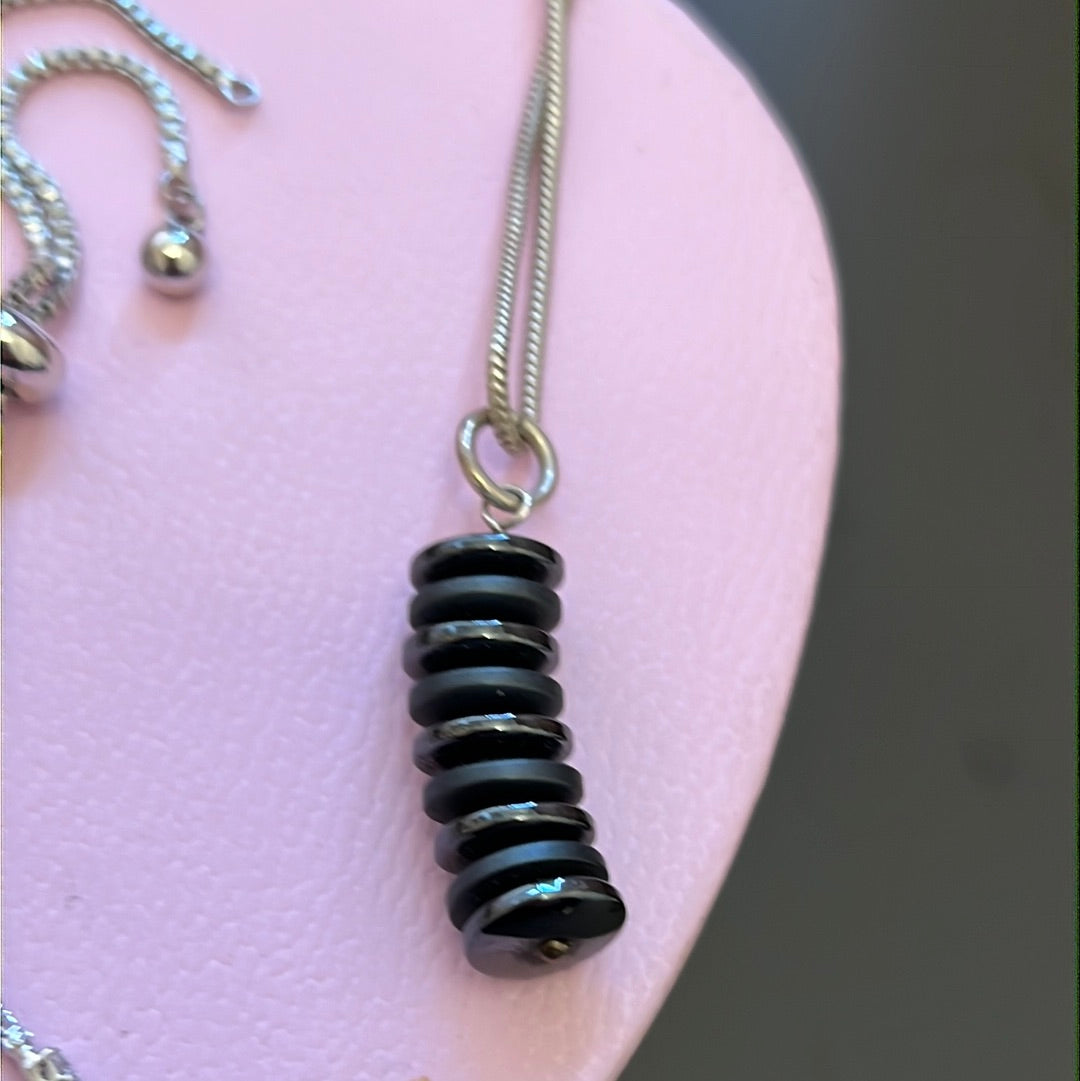 Sterling Silver Chain 40cm With Hematite Gemstones