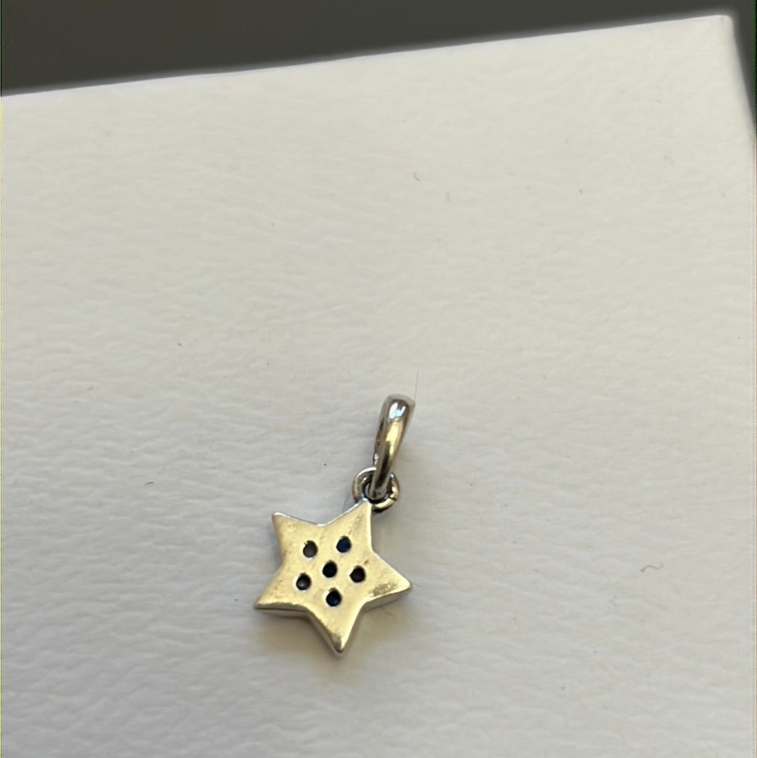 Genuine Pandora Blue Mosaic Bright Star Dangle Charm Beautiful