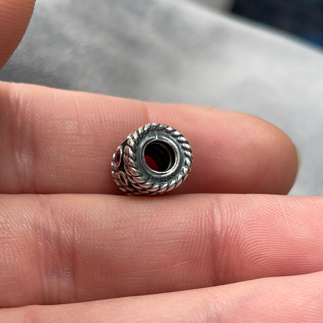 Genuine Pandora Rare HTF Hidden Romance Rhodolite Charm
