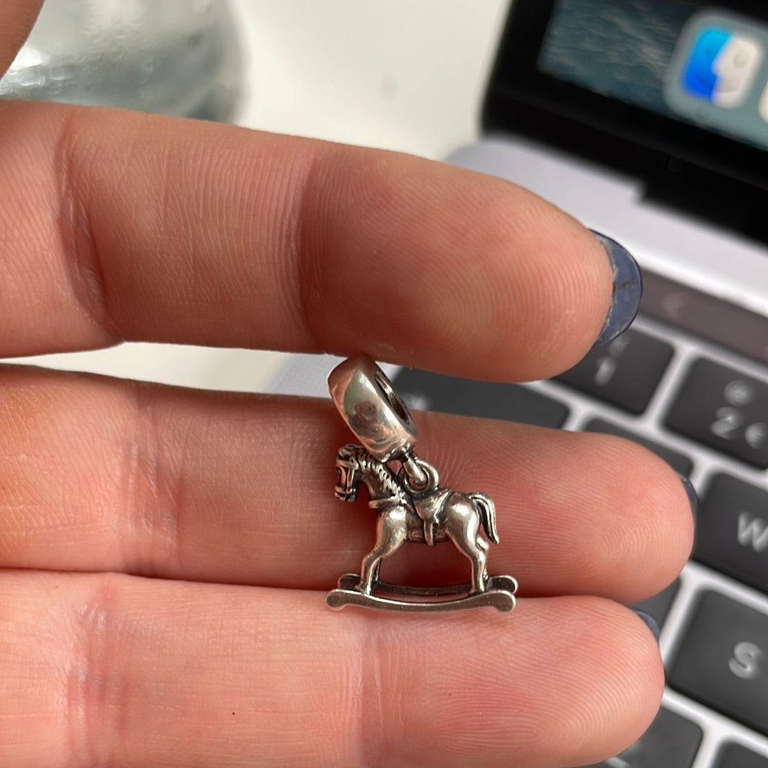 Genuine Pandora Retired Rocking Horse Charm Dangle RARE HTF