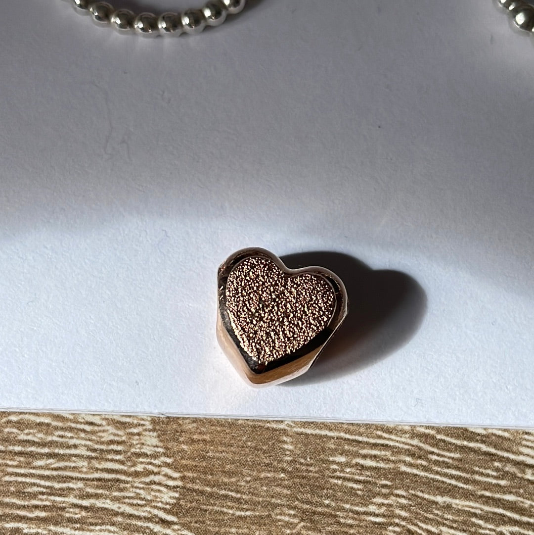 Genuine Pandora Rose Gold Heart With Matter Sparkle Texture