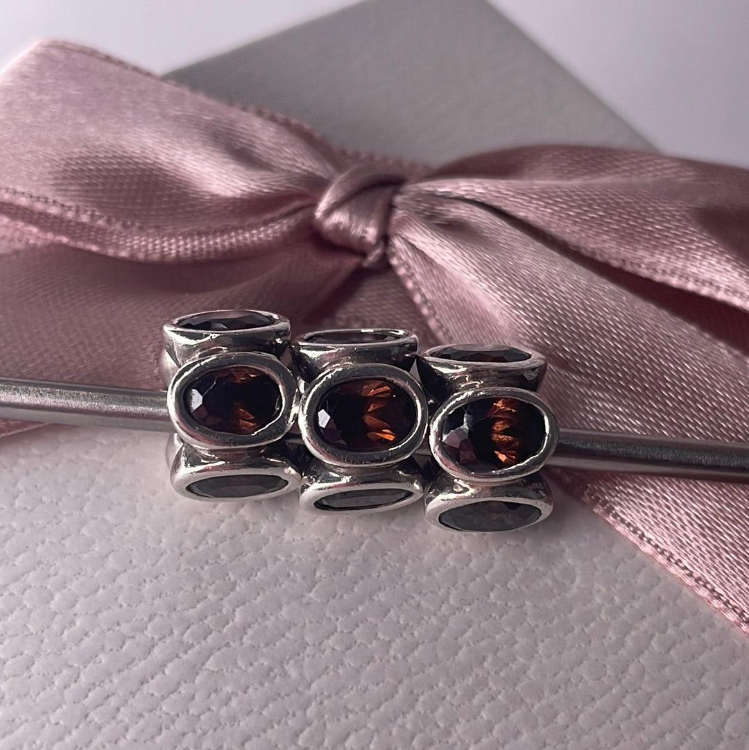 Genuine Pandora Rare Brown Oval Light Charm