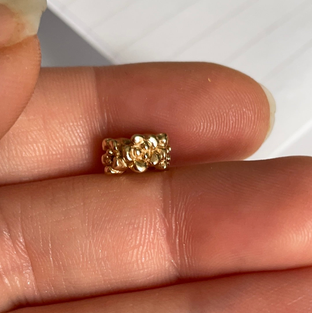 Genuine Pandora Solid 14ct Gold Ring of Flowers Large Spacer Charm HTF