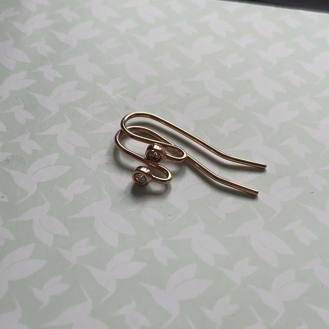 Genuine Pandora Rose Gold Compose Posts Hoops With CZ RARE Brand New