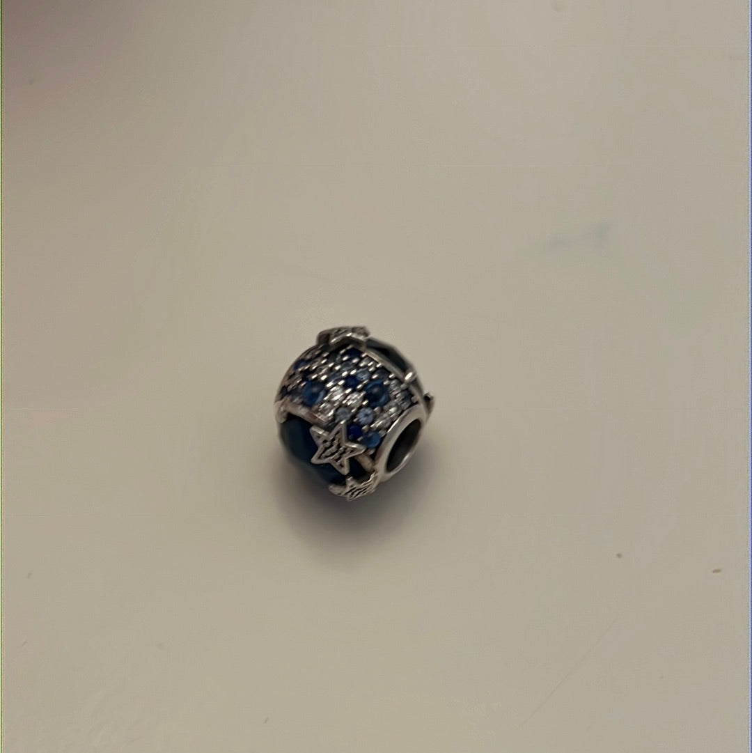 Genuine Pandora Sparkling Blue Stone Stars Celestial Charm