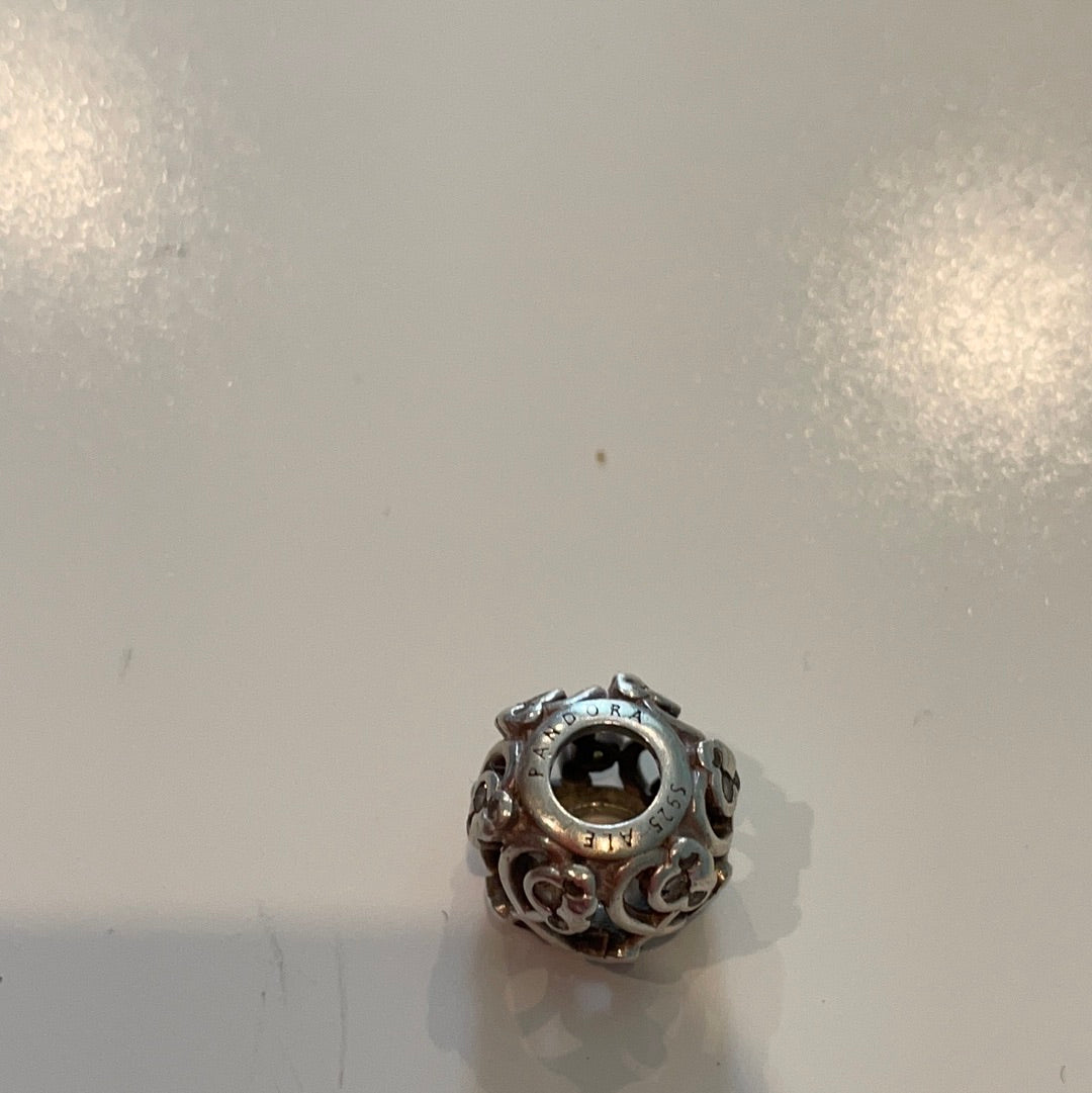 Genuine Pandora Disney Mickey Mouse Heads Clear Infinity CZ Openwork Charm