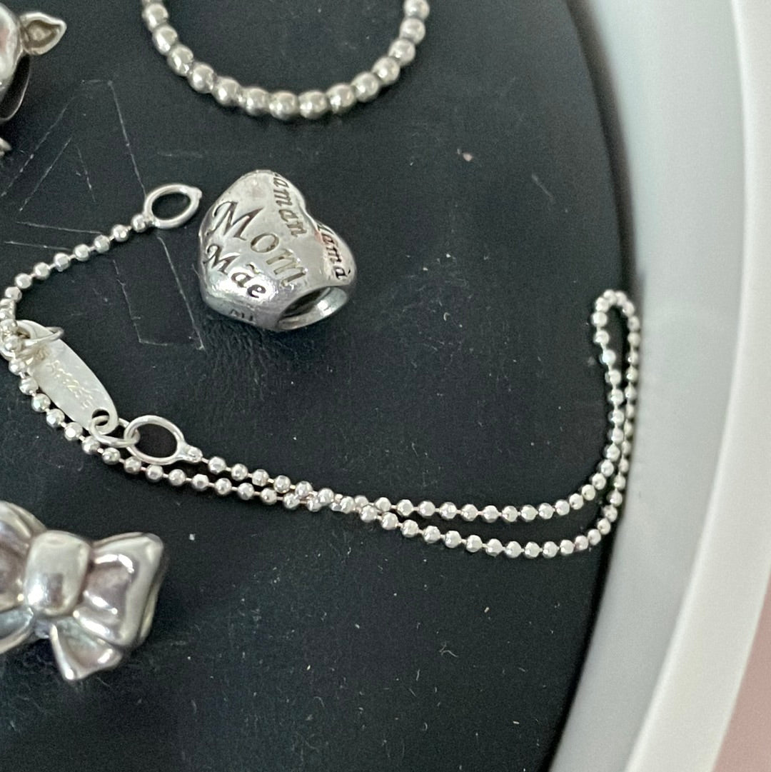 Thomas Sabo Sterling Silver Charm Bracelet Tiny Bubble Lobster Clasp 17 cm Small Kids