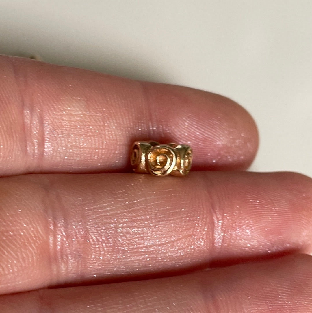 Genuine Pandora Solid 14ct Gold Large Rose Spacer Charm HTF