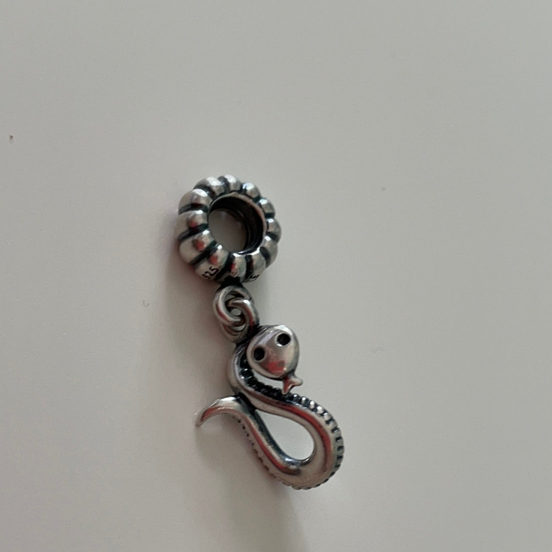 Genuine Pandora Sly Snake Horoscope Rare Dangle Charm Animal