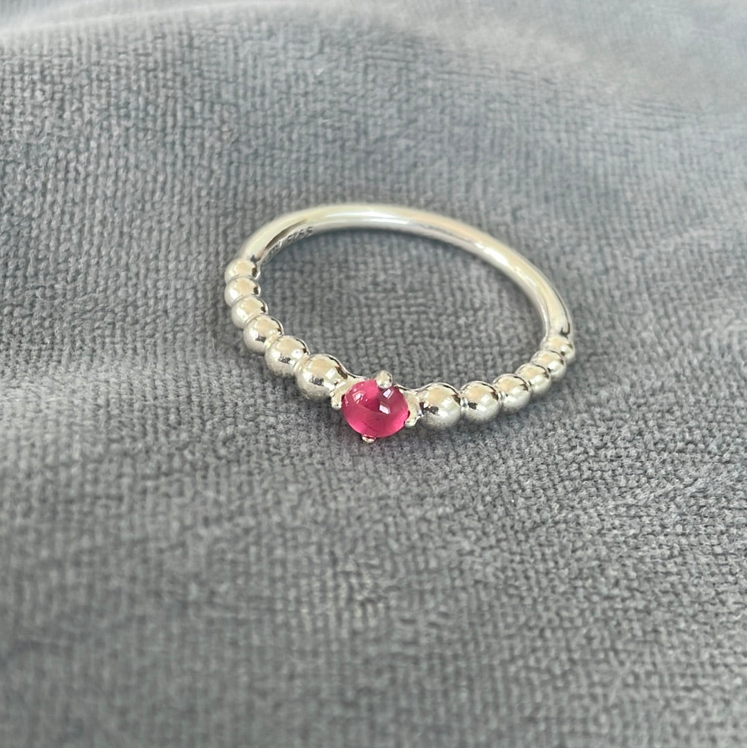 Genuine Pandora New Style Pink Birthstone Ring 52