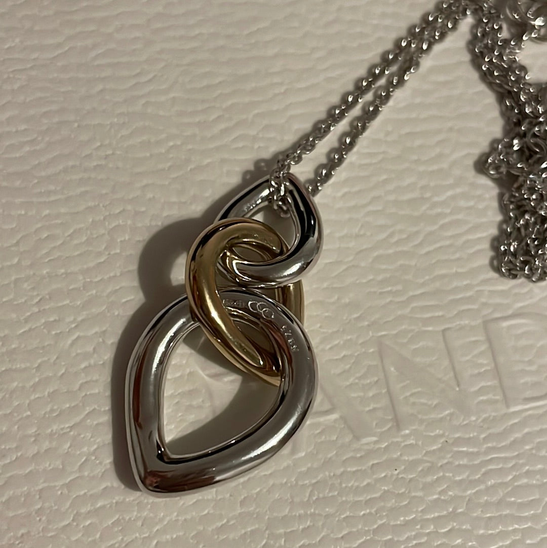 Genuine Links of London Sterling Silver and Gold Teardrop Necklace 50cm