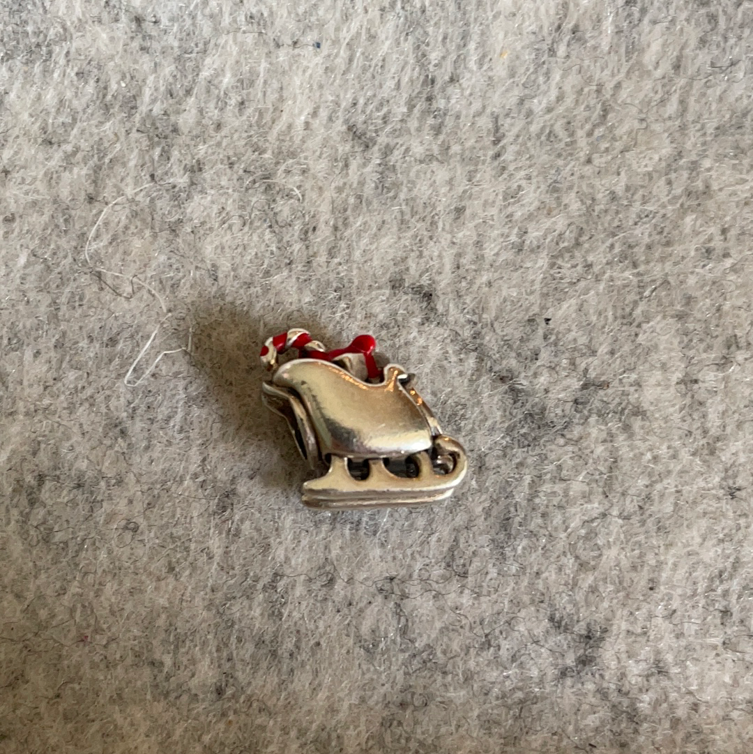 Genuine Chamilia Christmas Enamel Sleigh Charm
