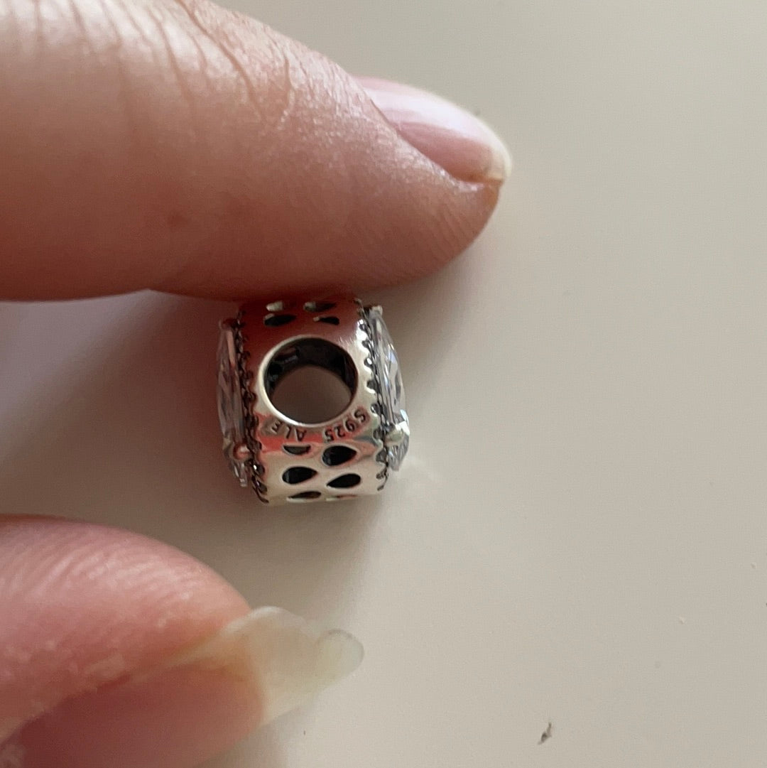 Genuine Pandora Silver Pave Teardrop Stone Beautiful!