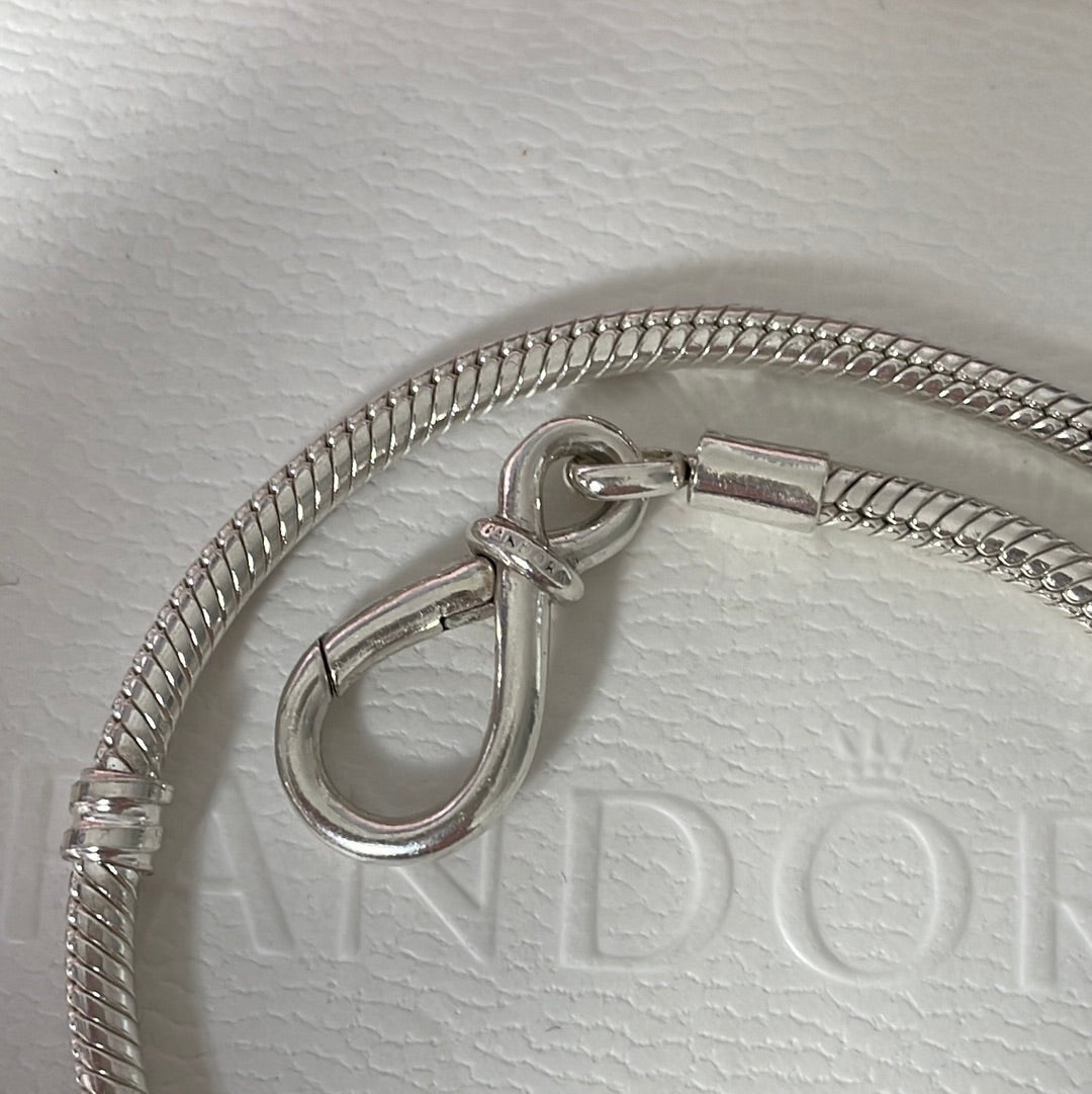 Genuine Pandora Infinity Knot Snake Chain Clasp Size 17cm Large