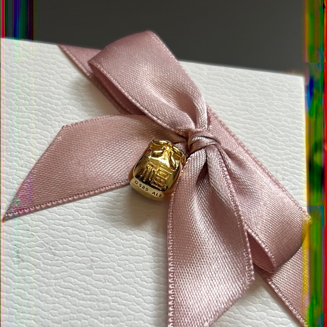 Genuine Pandora Solid 14ct Gold Money Bag Hong Bao RARE Charm HTF