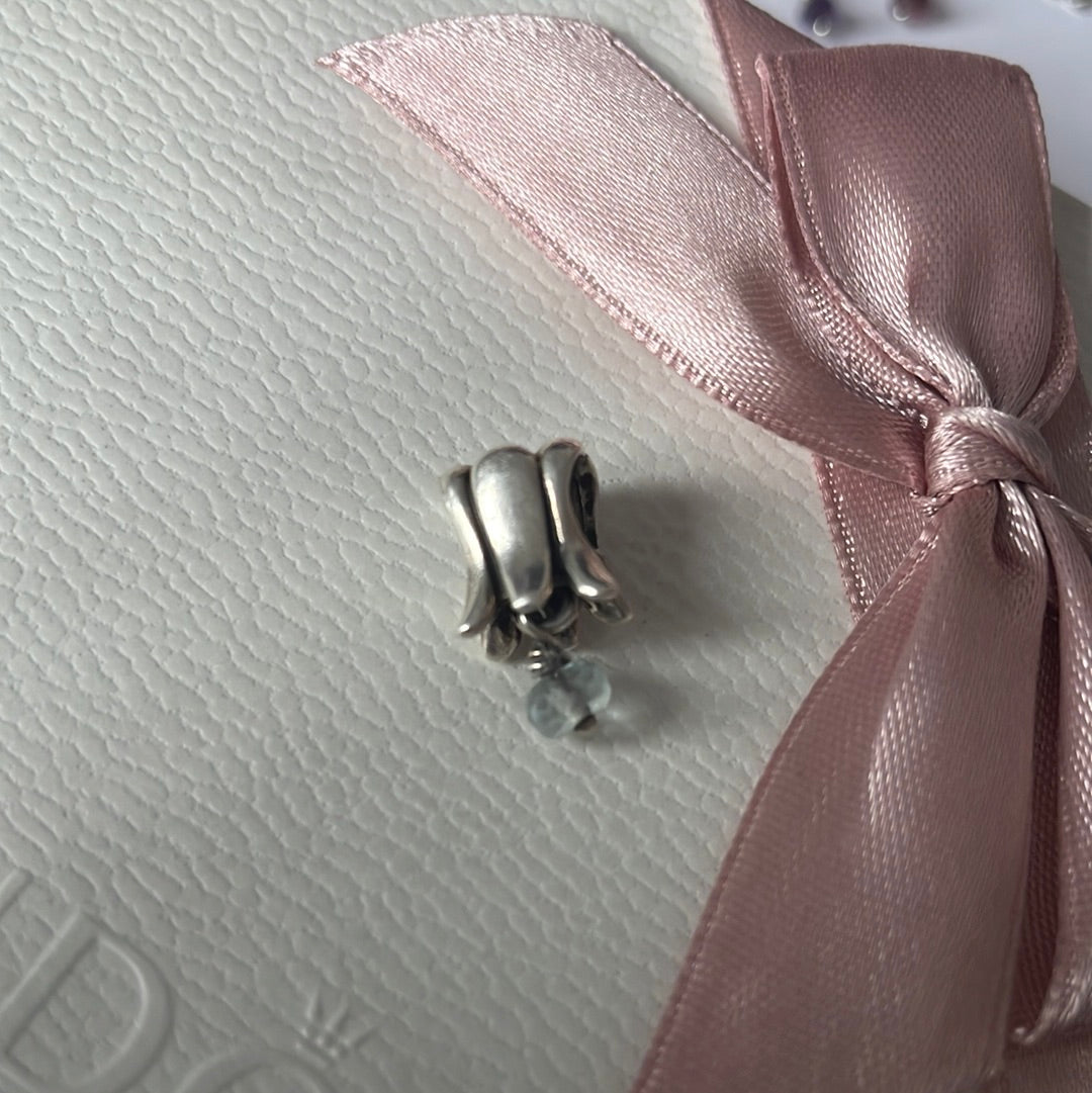Genuine Pandora Dangle Tulip With Dangle Stone HTF Charm