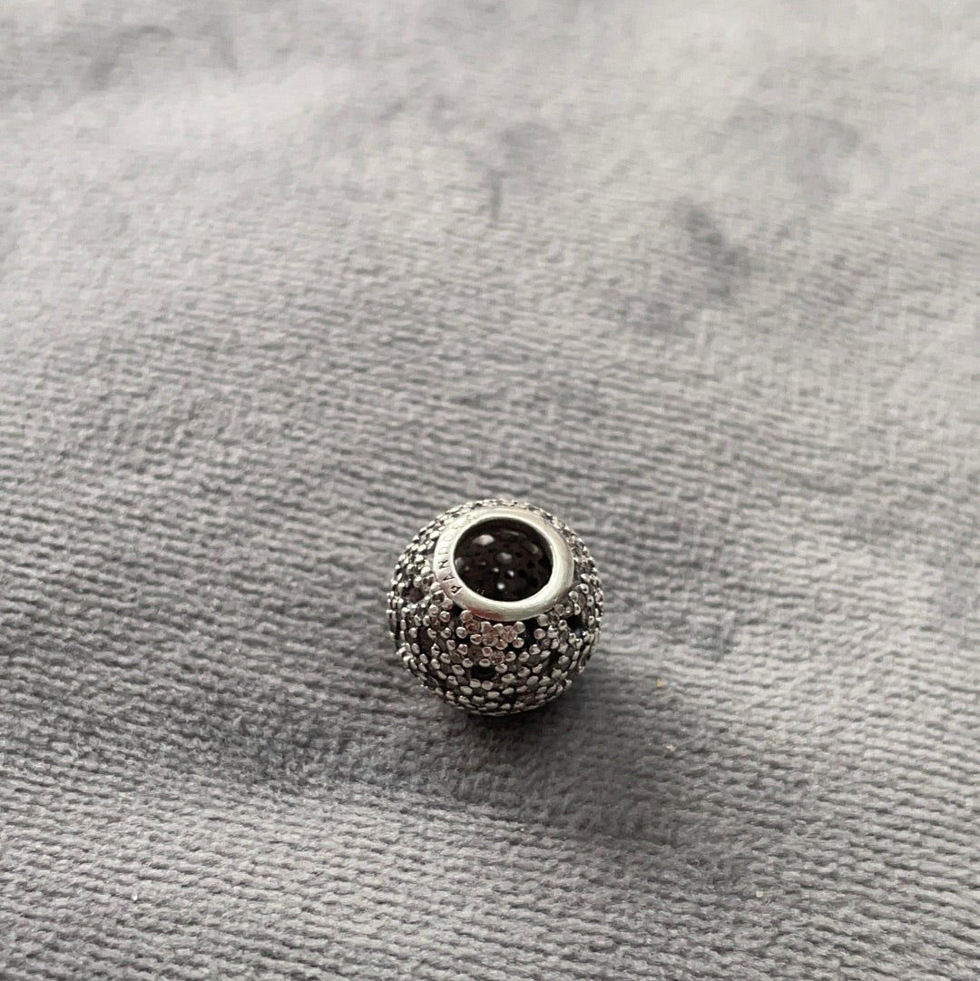 Genuine Pandora Pave Clear Stone Open Work Oriental Charm