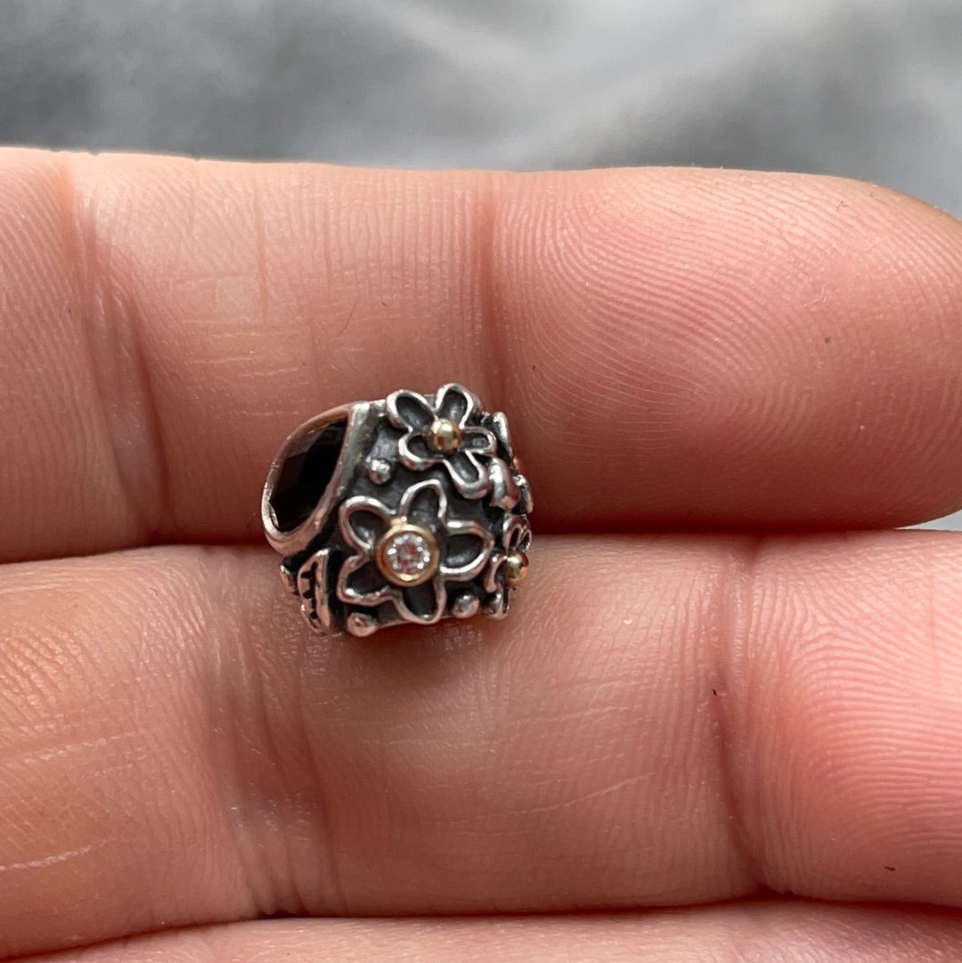 Genuine Pandora Black Onyx Charm Dew Drop RARE HTF